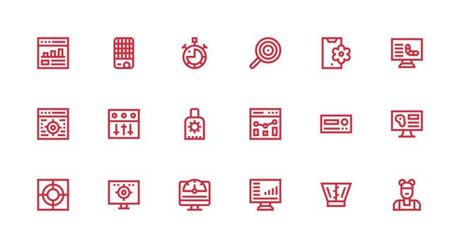 Strong Stroke Line Icons from Dashboard Set with 18 Vectors General Use Icon Pack