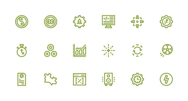 Dynamic Set with 18 Strong Stroke Line Icons All-Purpose Icon Design Pack vector