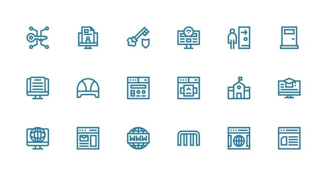 18 Icons for Portal in Strong Stroke Line Format Detailed Icon Collection for Design Systems vector