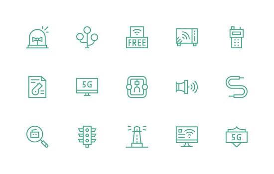 Regular Line Icons from Signal Set with 15 Vectors Multi-Purpose Icon Set