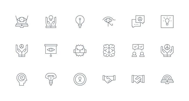 Understanding featuring 18 Icons in Minimal Line Design Flat Icon Set vector