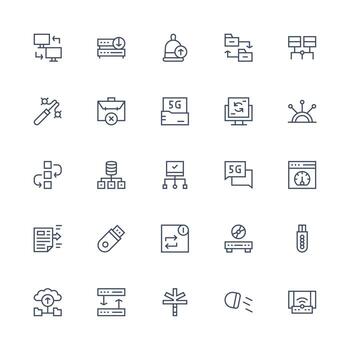 25 medio carrera contorno íconos para datos transferir gráficos tablero icono serie vector
