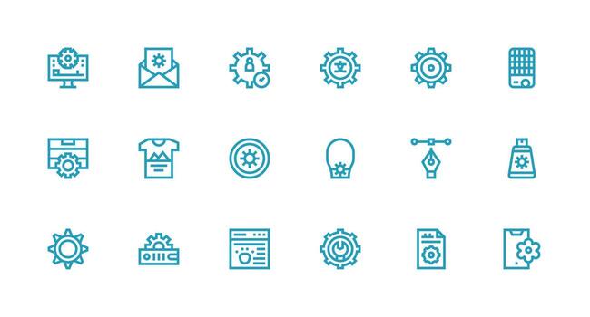Customize featuring 18 Icons in Strong Stroke Line Design Versatile Icon Collection for Designers vector