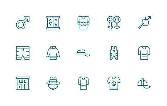 Unisex Icon Set with 15 Regular Line Graphics Dashboard Icon Series vector