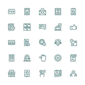 Confirmation Design Icons featuring 25 in Medium Stroke Outline Style User Interface Icons for Digital Products vector