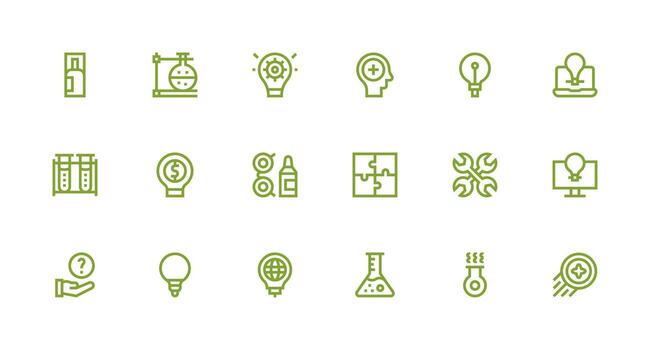18 Strong Stroke Line Icons for Solution Graphics Fully Editable Icon Set for Web vector