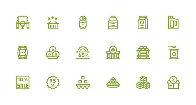 18 Icons for Bulk in Strong Stroke Line Format Neatly Designed Icons for Web Platforms vector