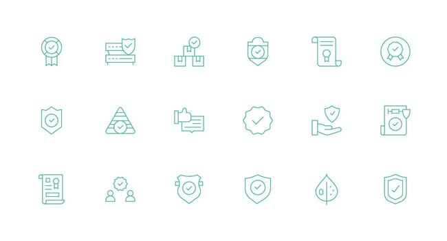 obediente diseño íconos presentando 18 en mínimo línea estilo tablero icono serie vector