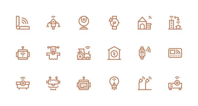 Smart Icon Collection with 18 Strong Stroke Line Designs Icons Built for Visual Consistency Pack vector