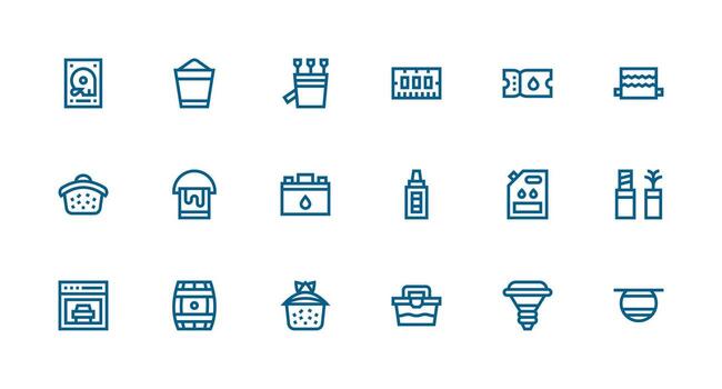 18 Strong Stroke Line Style Icons from Capacity Collection Multi-Purpose Icon Pack for Templates vector
