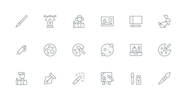 18 mínimo línea vectores para creativo tema completar icono haz para web diseño