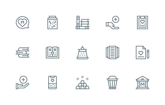 15 Icons for Collection in Regular Line Format Clean Icon Collection for Web Use vector