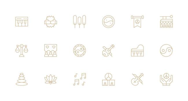 18 Minimal Line Icons for Harmony Graphics Web Icon Collection vector
