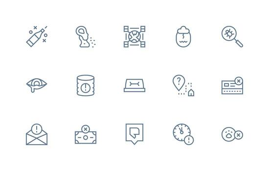 error icono colección con 15 regular línea diseños interfaz icono colección para diario proyectos vector