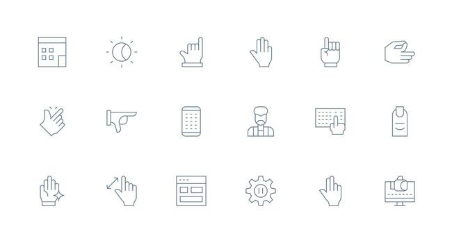 ui presentando 18 íconos en mínimo línea diseño íconos construido para visual consistencia paquete vector