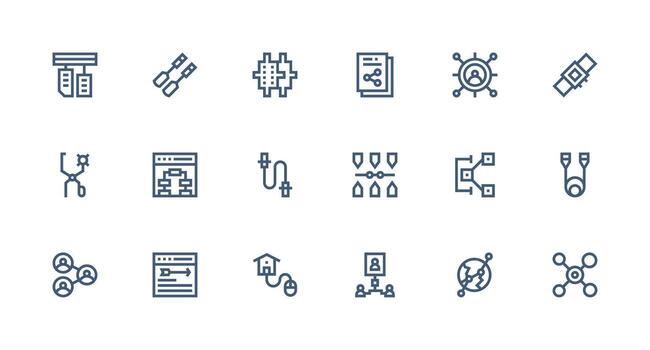 Link Icon Collection with 18 Strong Stroke Line Designs Clean Icon Collection for Web Use vector
