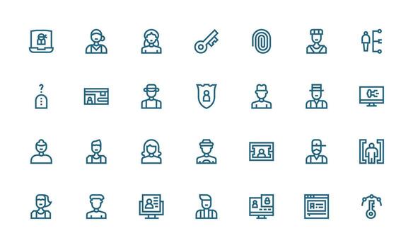 negrita línea estilo iniciar sesión íconos con 28 vectores íconos construido para visual consistencia paquete