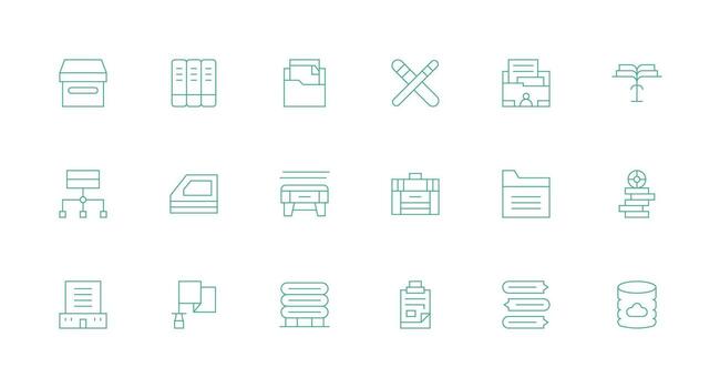 Files featuring 18 Icons in Minimal Line Design Clean Set for Layout Prototypes vector