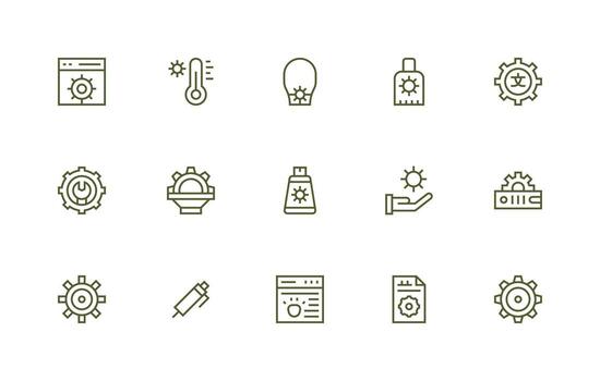 Customize including 15 Regular Line Illustrations Flexible Icon System for Web Interfaces vector