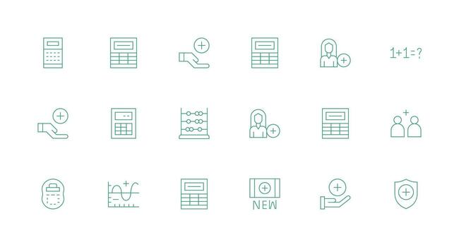 18 mínimo línea diseños para adición íconos personalizable icono serie para móvil pantallas vector