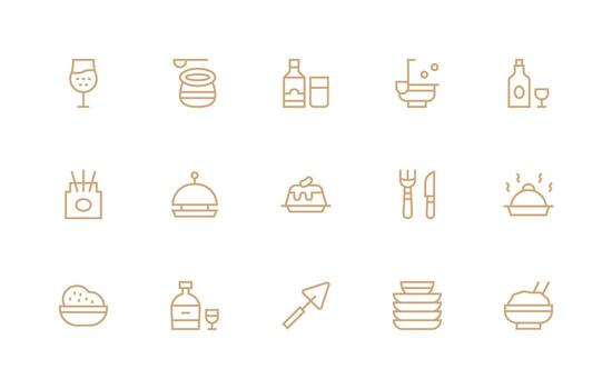 Serving Visual Pack containing 15 Regular Line Icons Neatly Designed Icons for Web Platforms vector