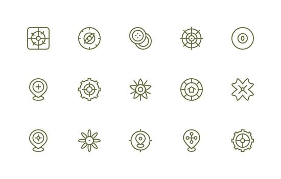 15 Regular Line Style Icons from Center Collection Optimized Icon Pack for Digital Products vector