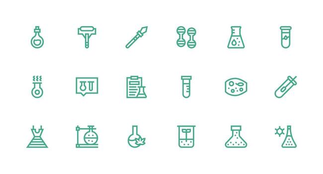 experimentar presentando 18 íconos en fuerte carrera línea diseño mínimo icono paquete vector