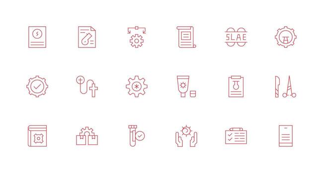 18 mínimo línea estilo íconos desde procedimiento colección web icono colección vector