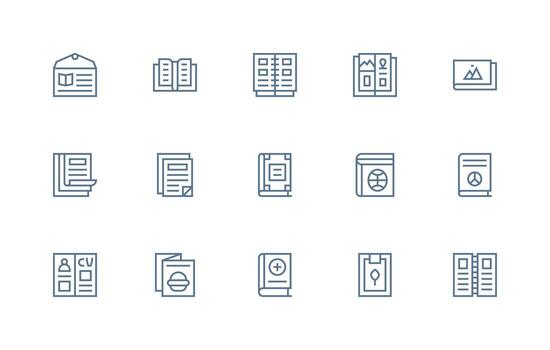15 regular línea diseños para folleto íconos personalizable icono serie para móvil pantallas vector