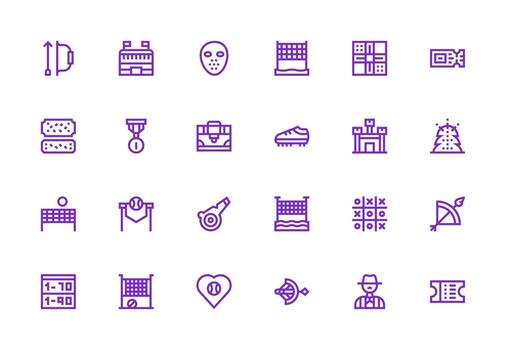 24 Thick Line Line Designs for Game Icons Essential Icons for Rapid UI Building vector