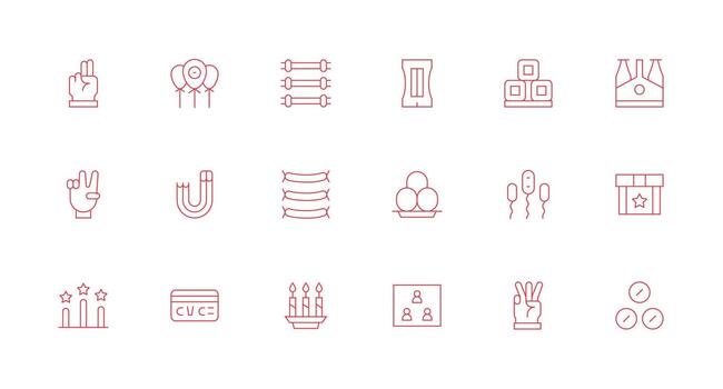 Minimal Line Style Three Icons with 18 Vectors Essential Icon Set for Teams