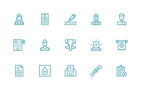 Physician including 15 Regular Line Illustrations Well-Structured Icons for Creative Use vector