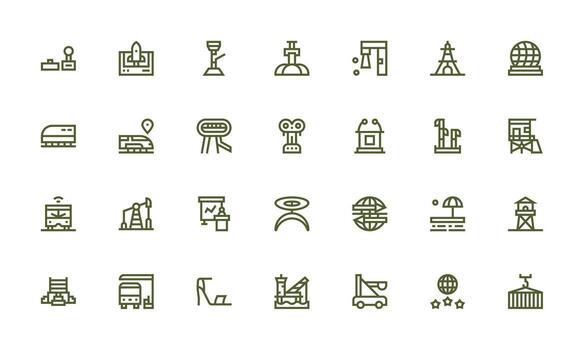 Platform featuring 28 Icons in Bold Line Design Customizable Icon Series for Mobile Screens vector