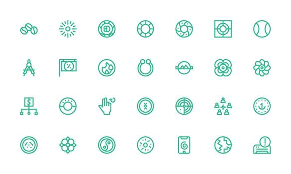 negrita línea íconos desde circulo conjunto con 28 vectores sensible icono conjunto para flexible diseños