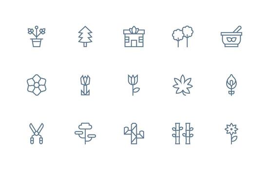 regular línea íconos desde botánico conjunto con 15 vectores equilibrado icono conjunto para funcional diseño