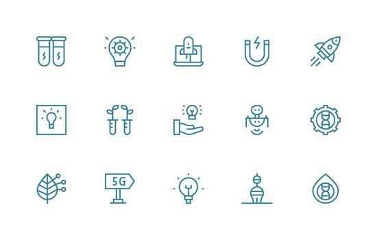 15 Regular Line Style Icons from Innovation Collection UI-Ready Icon Collection vector