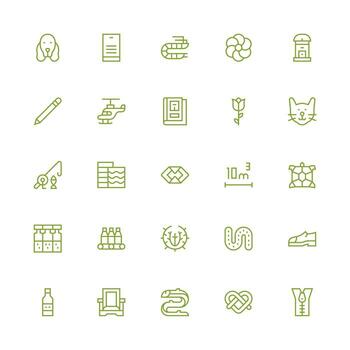 25 Icons for Line in Medium Stroke Outline Format Functional Icon Series vector