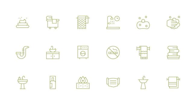 Minimal Line Icons from Cleanliness Set with 18 Vectors Well-Structured Icons for Creative Use