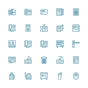 25 íconos para teclado en medio carrera contorno formato sencillo icono paquete vector