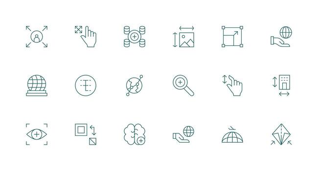 Minimal Line Icons from Expand Set with 18 Vectors Balanced Icon Set for Functional Design