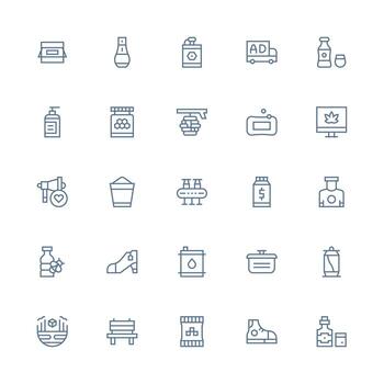 25 Icons for Product in Medium Stroke Outline Format Sharp Icons for Presentations vector
