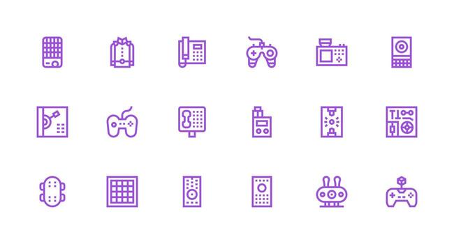 botones presentando 18 íconos en fuerte carrera línea diseño personalizable icono serie para móvil pantallas vector