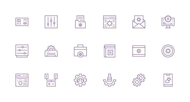 18 mínimo línea íconos para parámetros gráficos creativo icono conjunto vector