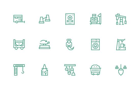 15 Regular Line Icons for Load Graphics Responsive Icon Set for Flexible Layouts vector