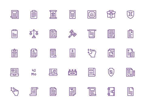 Contract Visual Pack containing 35 Regular Clean Line Icons Dashboard Icon Series vector