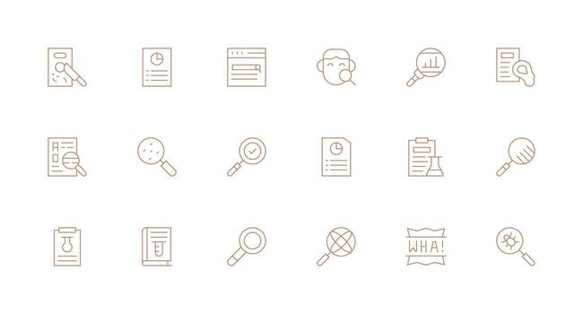 Minimal Line Icons from Findings Set with 18 Vectors Line Icon Collection