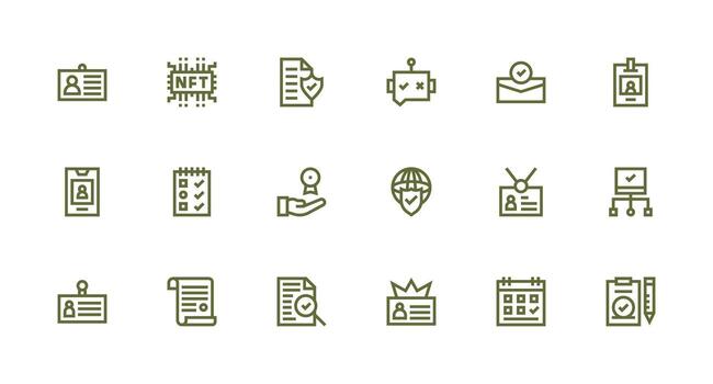 18 Icons for Verification in Strong Stroke Line Format Multi-Purpose Icon Set vector