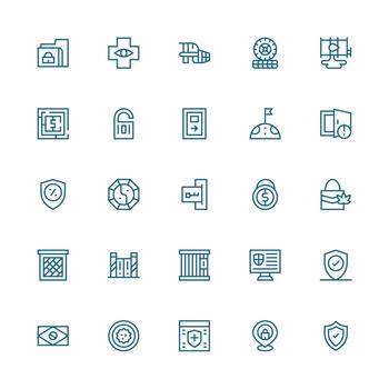 25 Medium Stroke Outline Style Icons from Protected Collection Quick Access Icons for UI Development vector