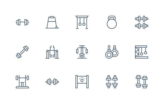 Bodybuilding Visual Pack containing 15 Regular Line Icons Core Icon Collection for Daily Tasks vector