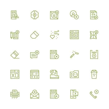 Delete Icon Collection with 25 Medium Stroke Outline Designs Full Icon Library for UI Designers vector